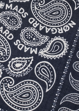 Paisley solid soft cotton scarf Parisian Night Mads Nørgaard 